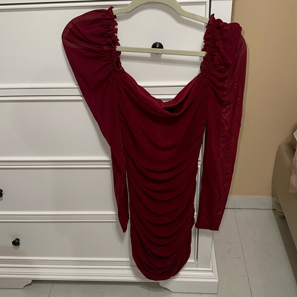 WORN ONCE Red Ruffle Dress - Picture 2 of 4